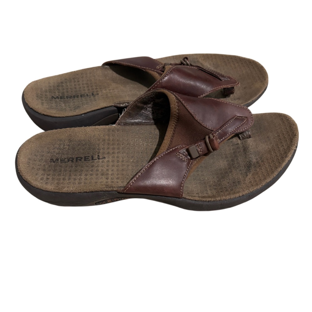 Merrell Denise Sandals Womens 9 Brown Leather Hippie Boho Outdoor Comfort Slide